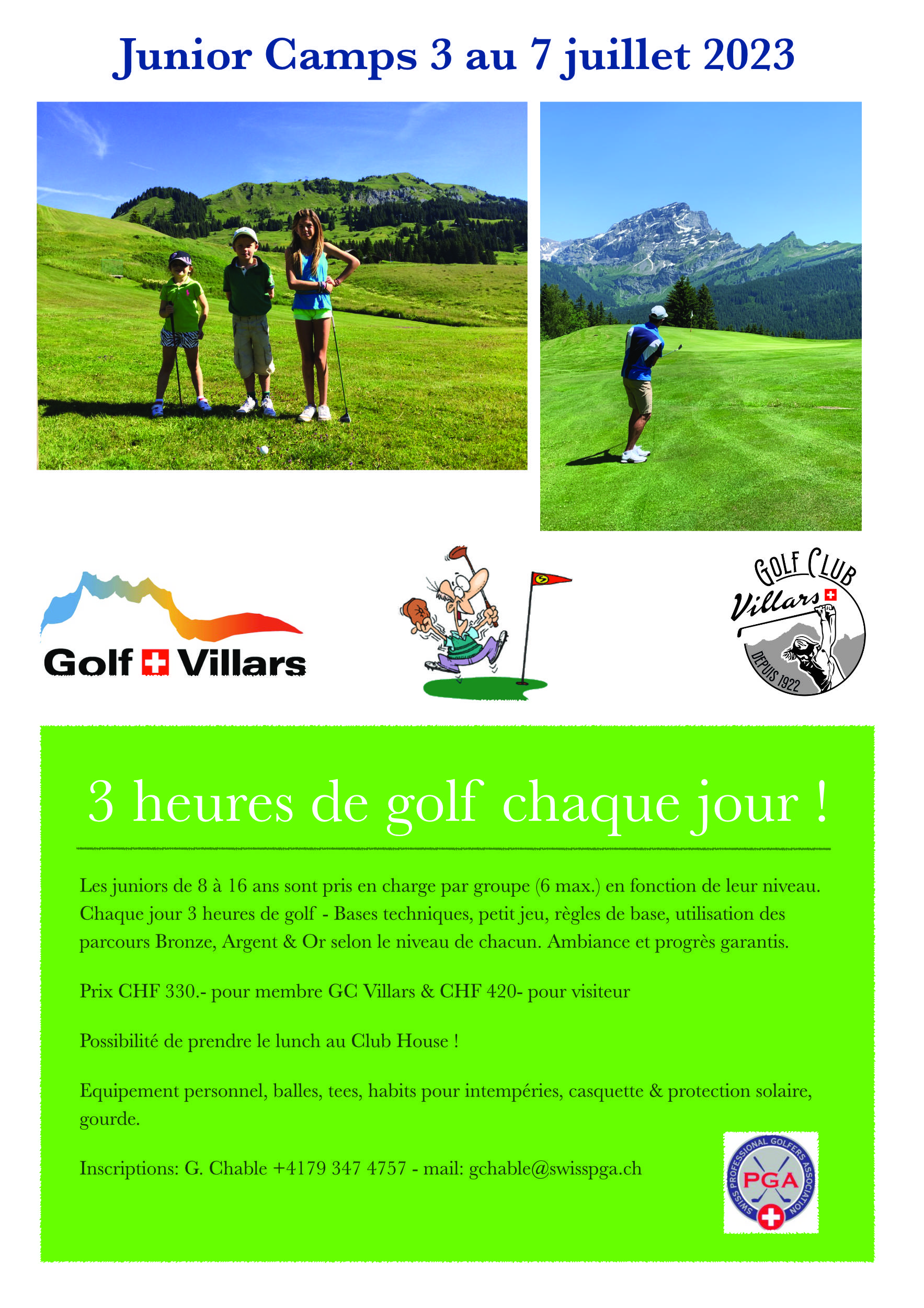Golf Club Villars, Camps juniors 2023